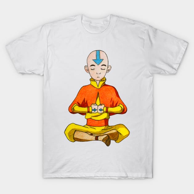 Aang Meditating T-Shirt by tabslabred